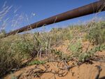 An exposed gas pipeline in Texas.