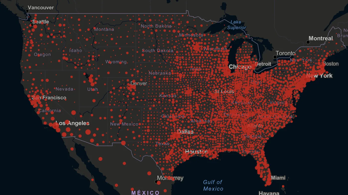 Dot maps displaying total case counts may undermine their intended purpose, a new survey suggests.&nbsp;