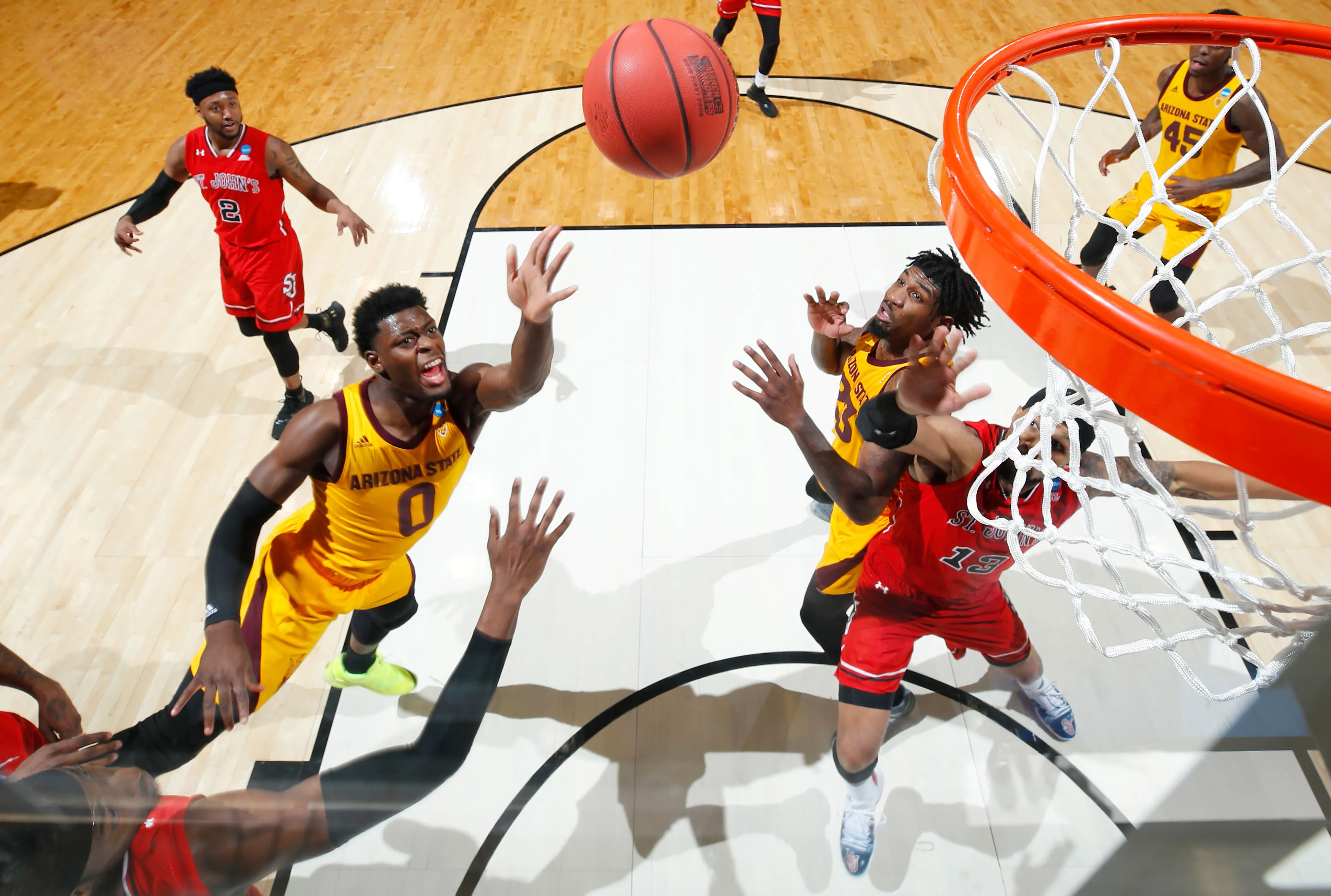 &nbsp;Luguentz Dort&nbsp;of the Arizona State Sun Devils shoots the ball during the second half against the St. John's Red Storm in the First Four of the 2019 NCAA Men's Basketball Tournament&nbsp;in Dayton, Ohio on March 20.