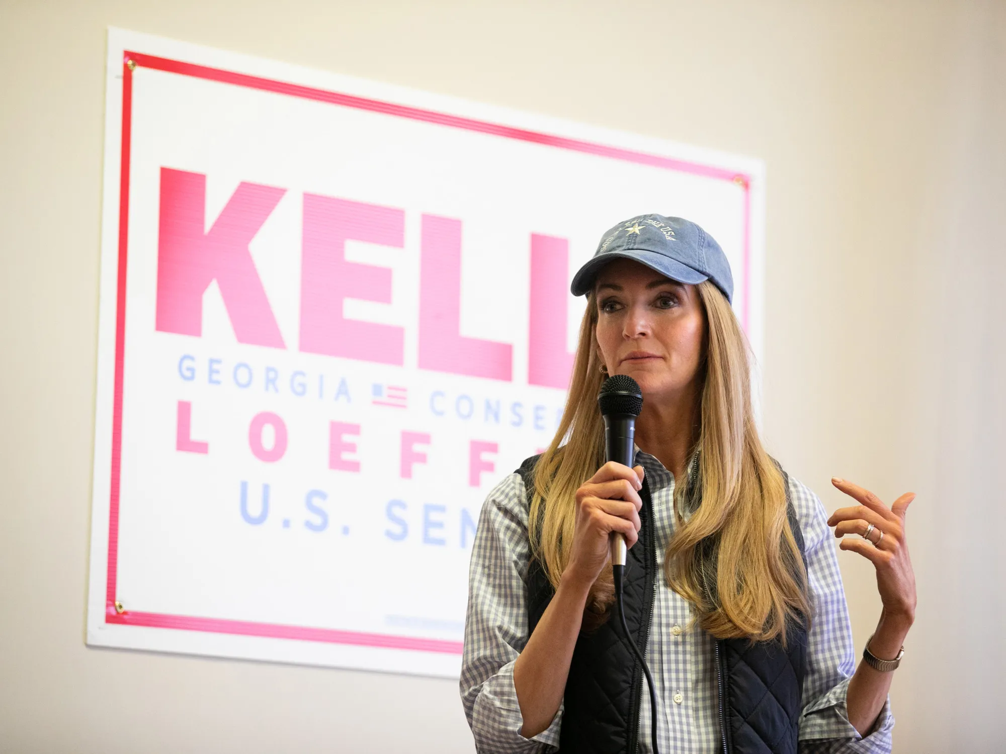 Kelly Loeffler speaks in Warner Robins, Georgia, on Dec. 13.