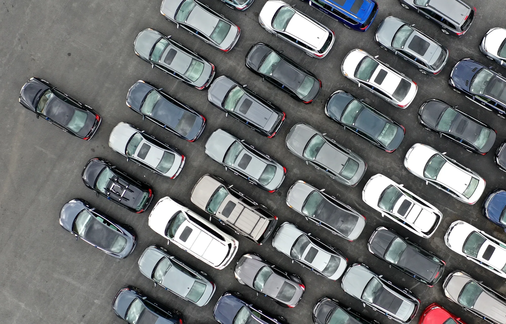 A parking&nbsp;lot holds&nbsp;used cars and trucks in Gaithersburg, Maryland.&nbsp;