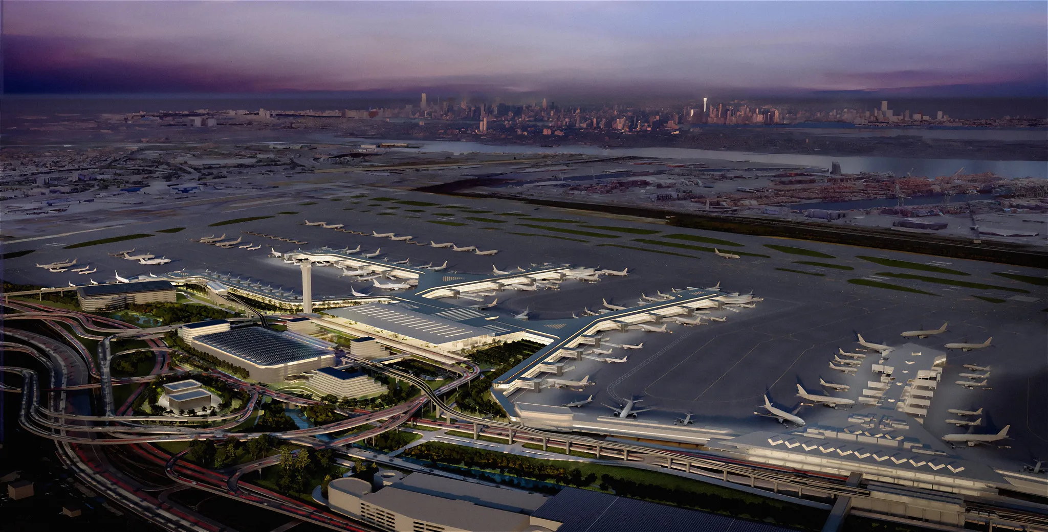 A rendering of the aerial view of the new long-term plan’s layout.