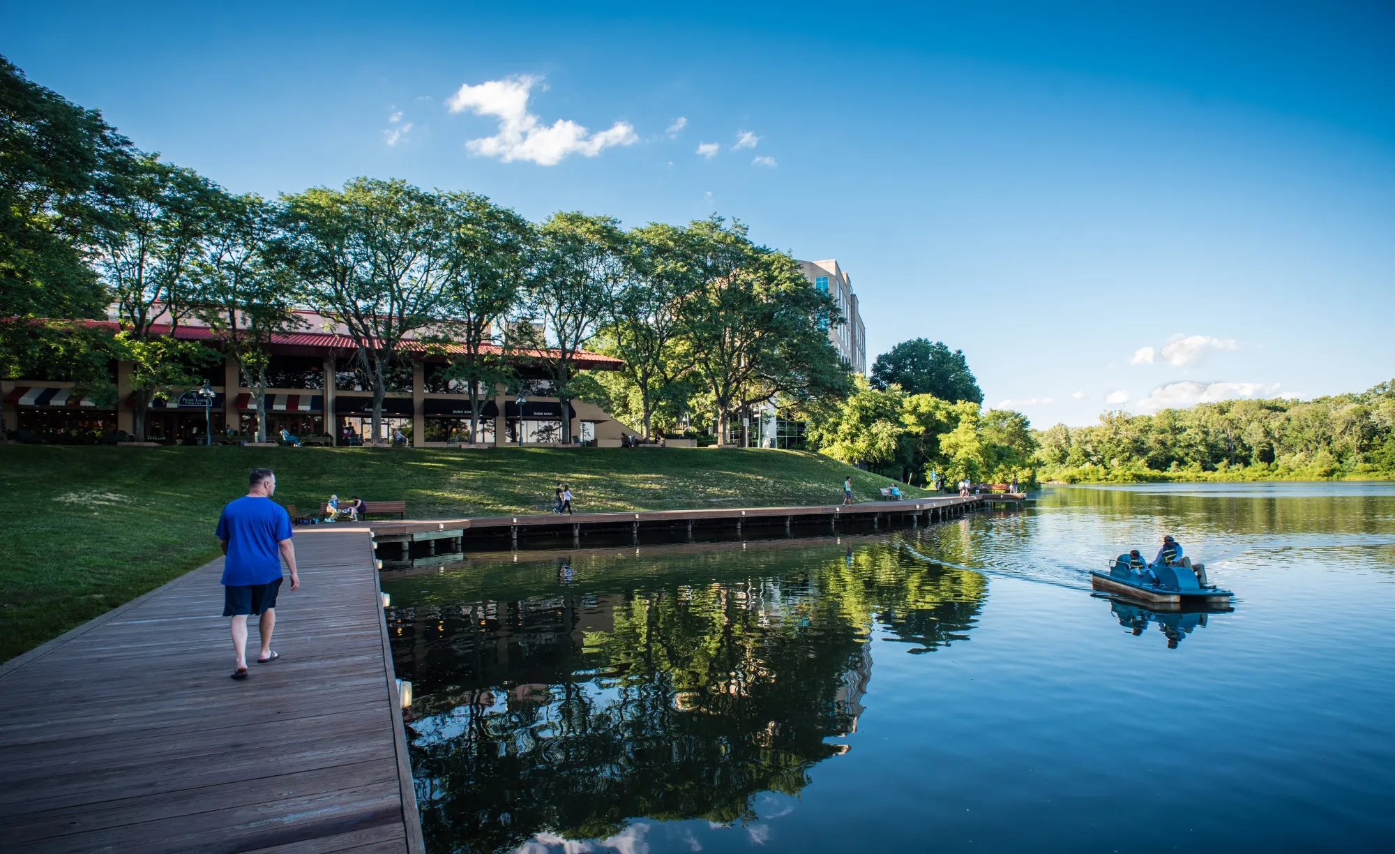 Lake Kittamaqundi in the heart of Columbia, Maryland —&nbsp;a planned community embarking on a long-term plan to build more housing and offices.&nbsp;