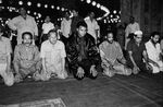 Ali (center) prays at Cairo's Alabaster Mosque in 1986.

