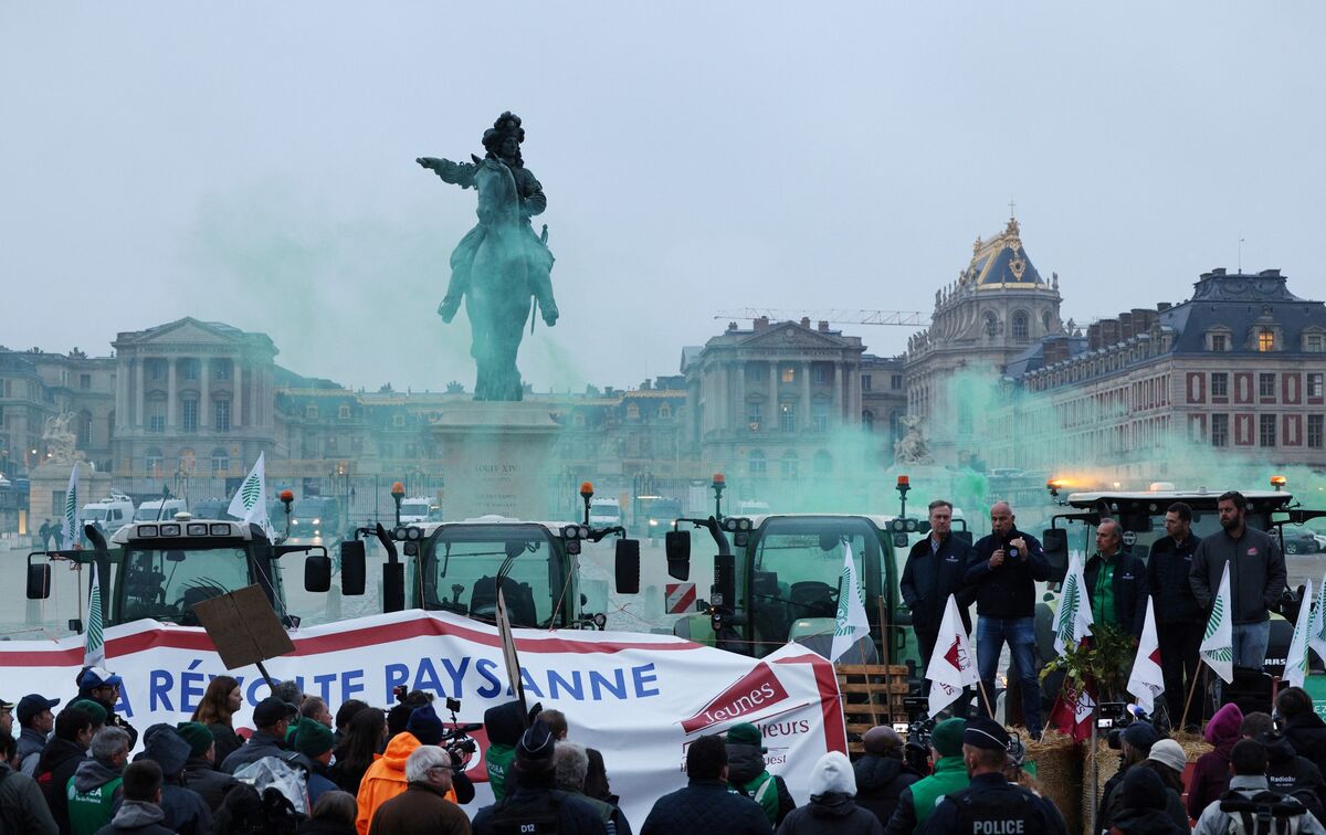French Farmers Protest With Tractors Over EU-Mercosur Trade Pact