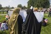 Demonstrators from Somalia who declined identification prote