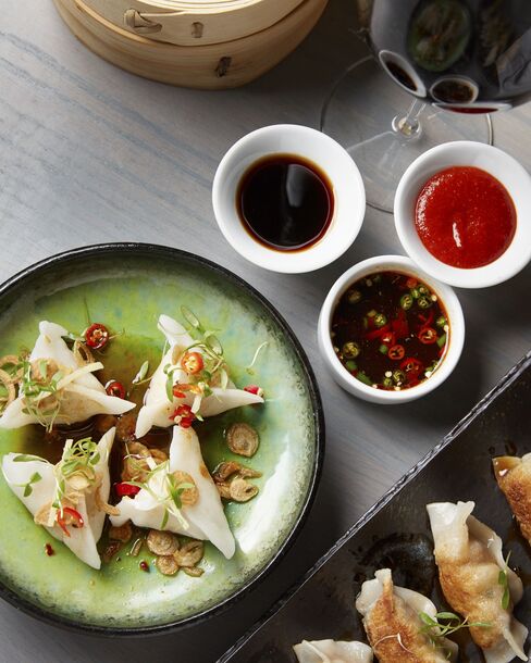 The menu includes dumplings, which are made in-house.