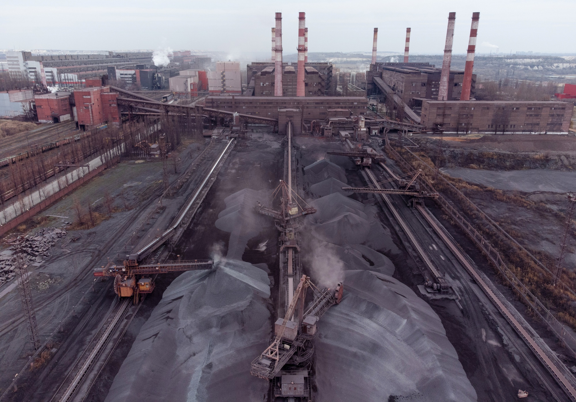 The Metalloinvest Holding Co. Lebedinsky iron ore mining and processing plant in Gubkin, Russia.