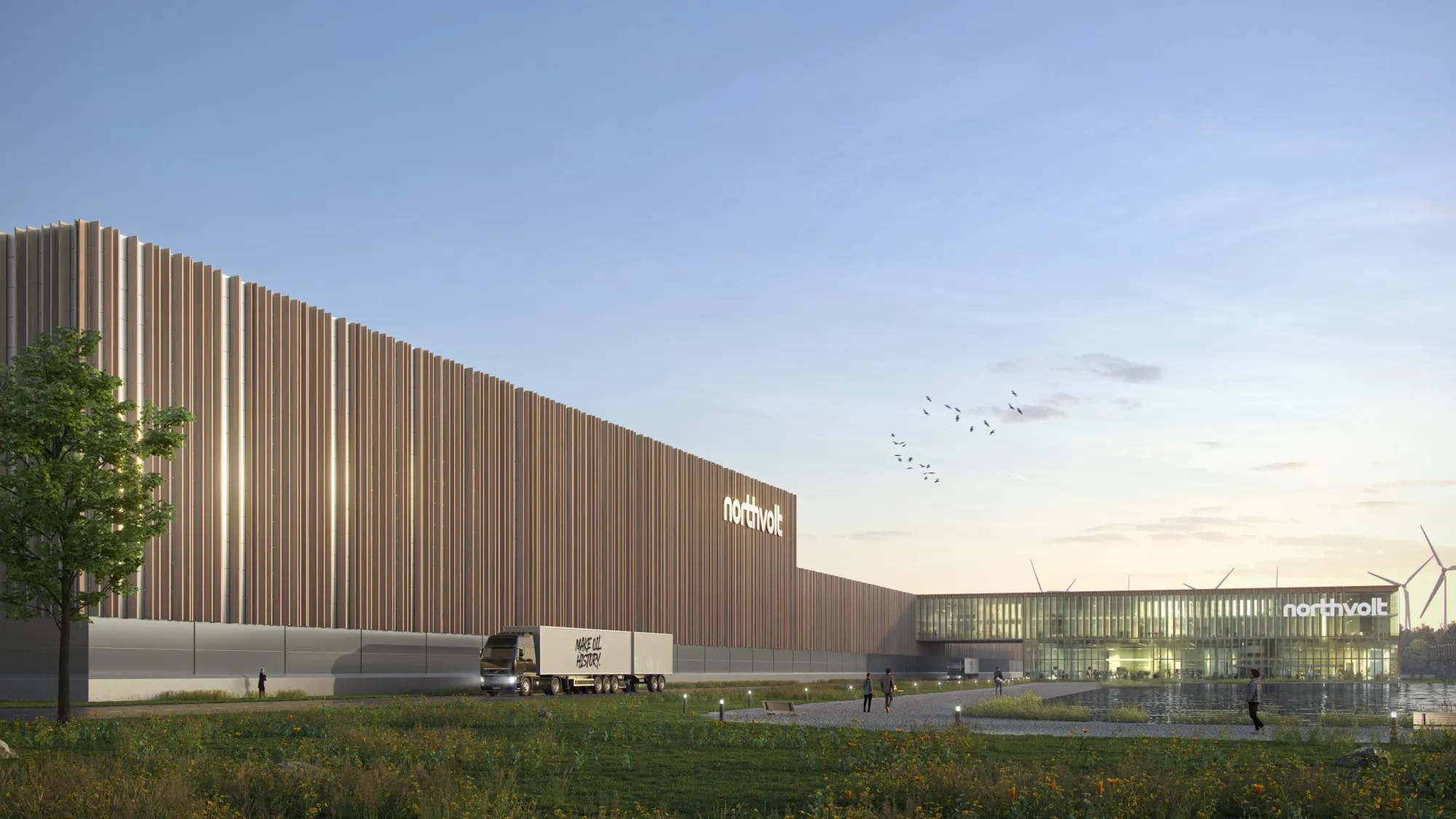 A rendering of Northvolt’s German factory.