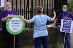 A protest by nurses in Glasgow in 2020.