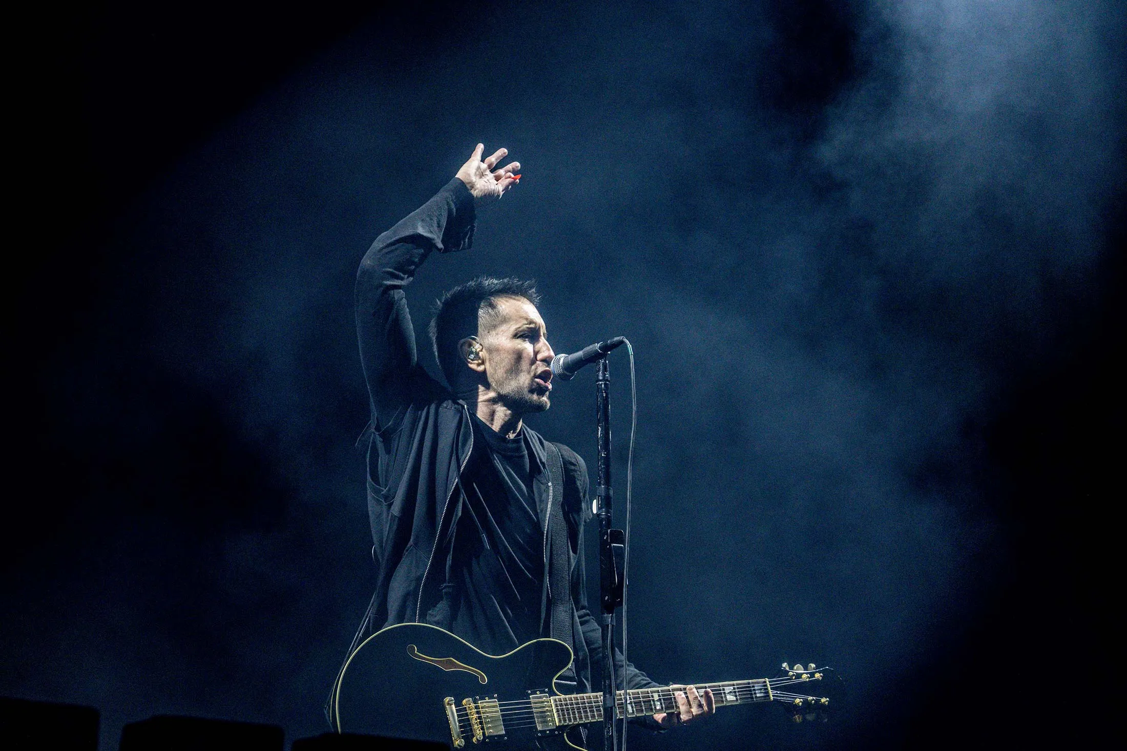 Trent Reznor at concert in Madrid in July.