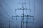 Pylons carry high voltage electricity cables in Germany.