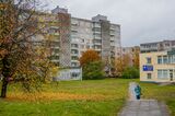 View of Soviet style apartment buildings in Vilnius,