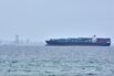 A container ship in the Strait of Hormuz off the coast of Qeshm Island, Iran, on APril 18.
