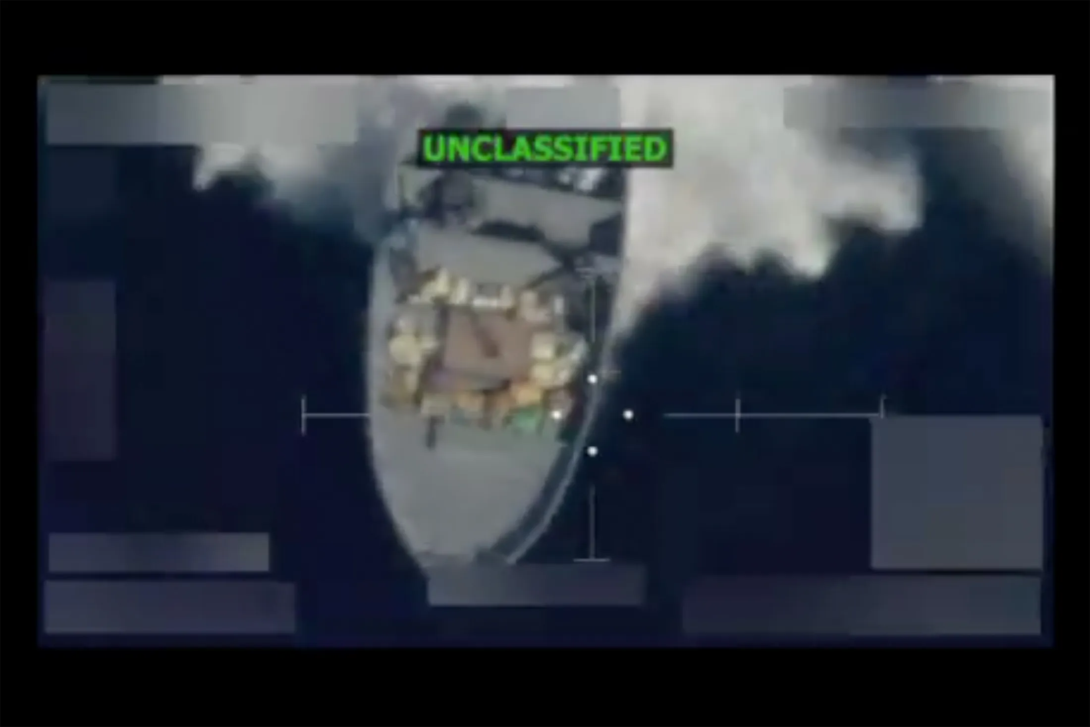 A screenshot of a video posted to Secretary Pete Hegseth’s X account on Nov. 10, of a US strike on a boat&nbsp;in the Eastern Pacific over the weekend.