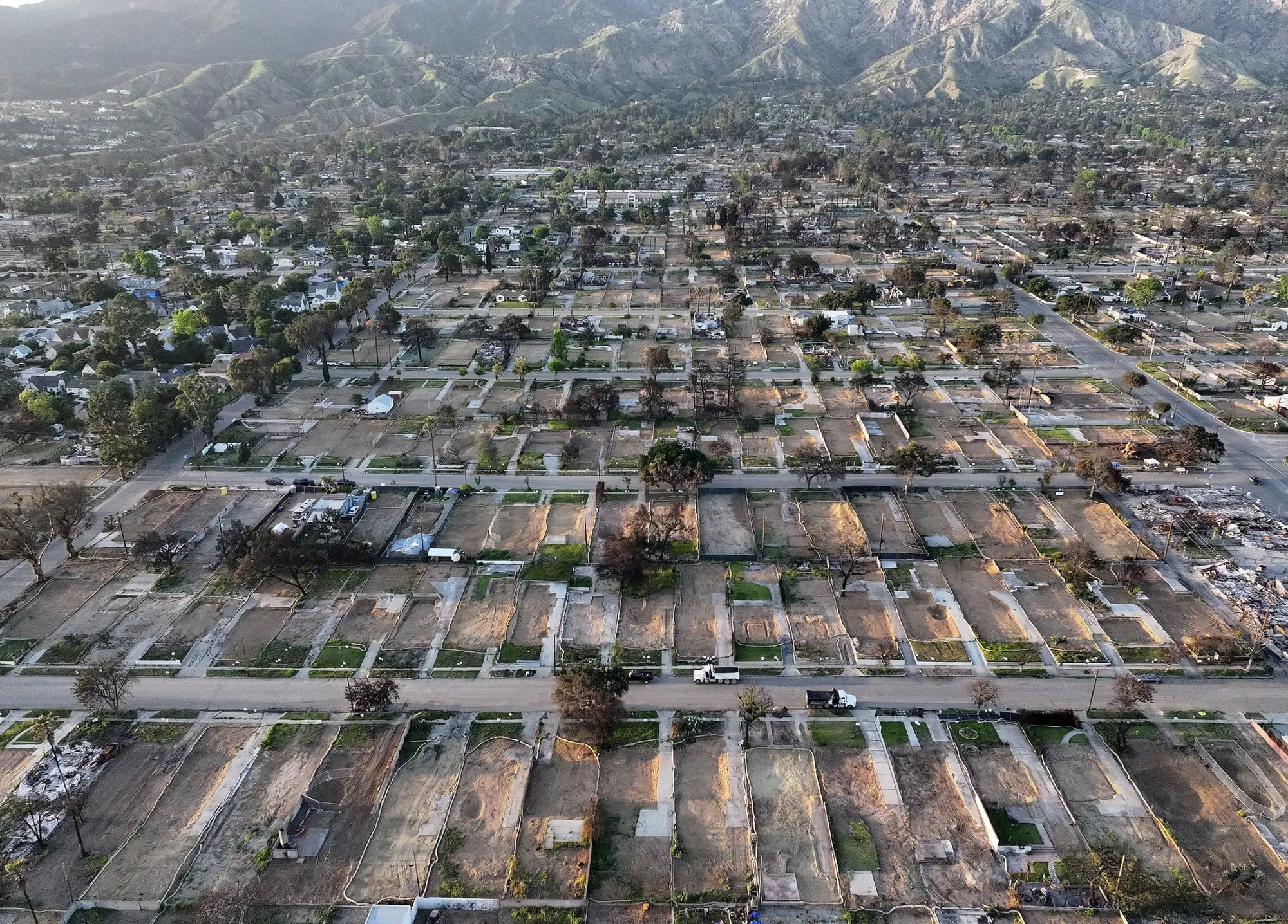 Lots now cleared of debris after being destroyed by the Eaton Fire&nbsp;in Altadena, California, on May 22.&nbsp;