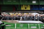 Workers of automotive supplier Heuliez on the last day of work in Cerizay, France on Oct. 31