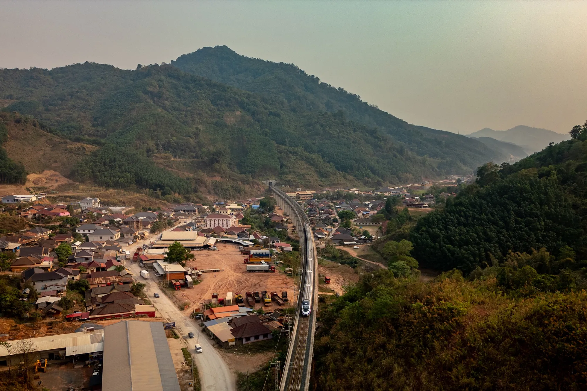 The China-Laos Railway train arrives in Boten, Laos, in April. The railway has become a posterchild for success in China’s Belt and Road Initiative despite questions about the project’s economic viability.