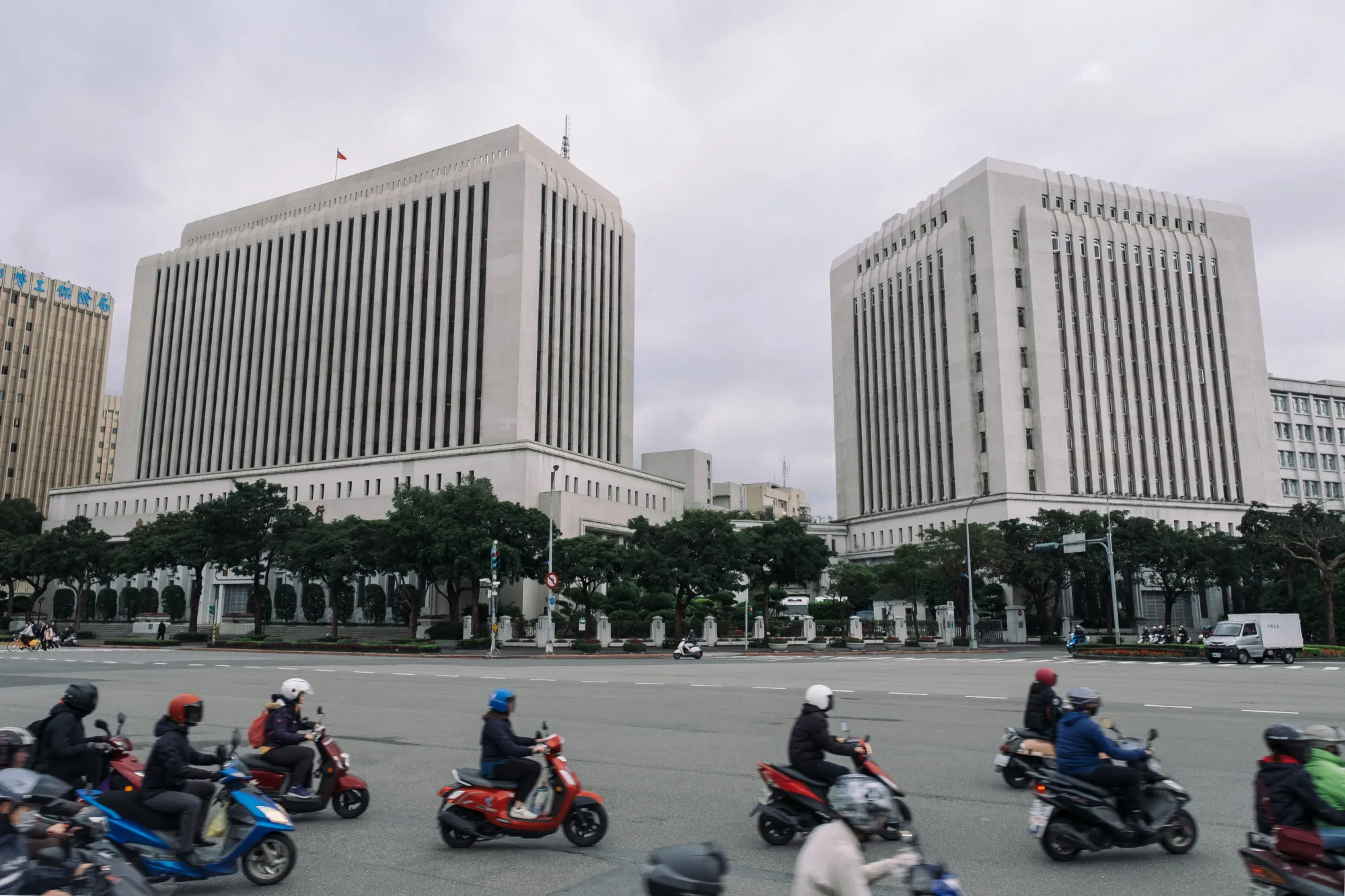 Taiwan Central Bank headquarters, left, and the National Treasury Administration (NTA) building in Taipei, Taiwan.
