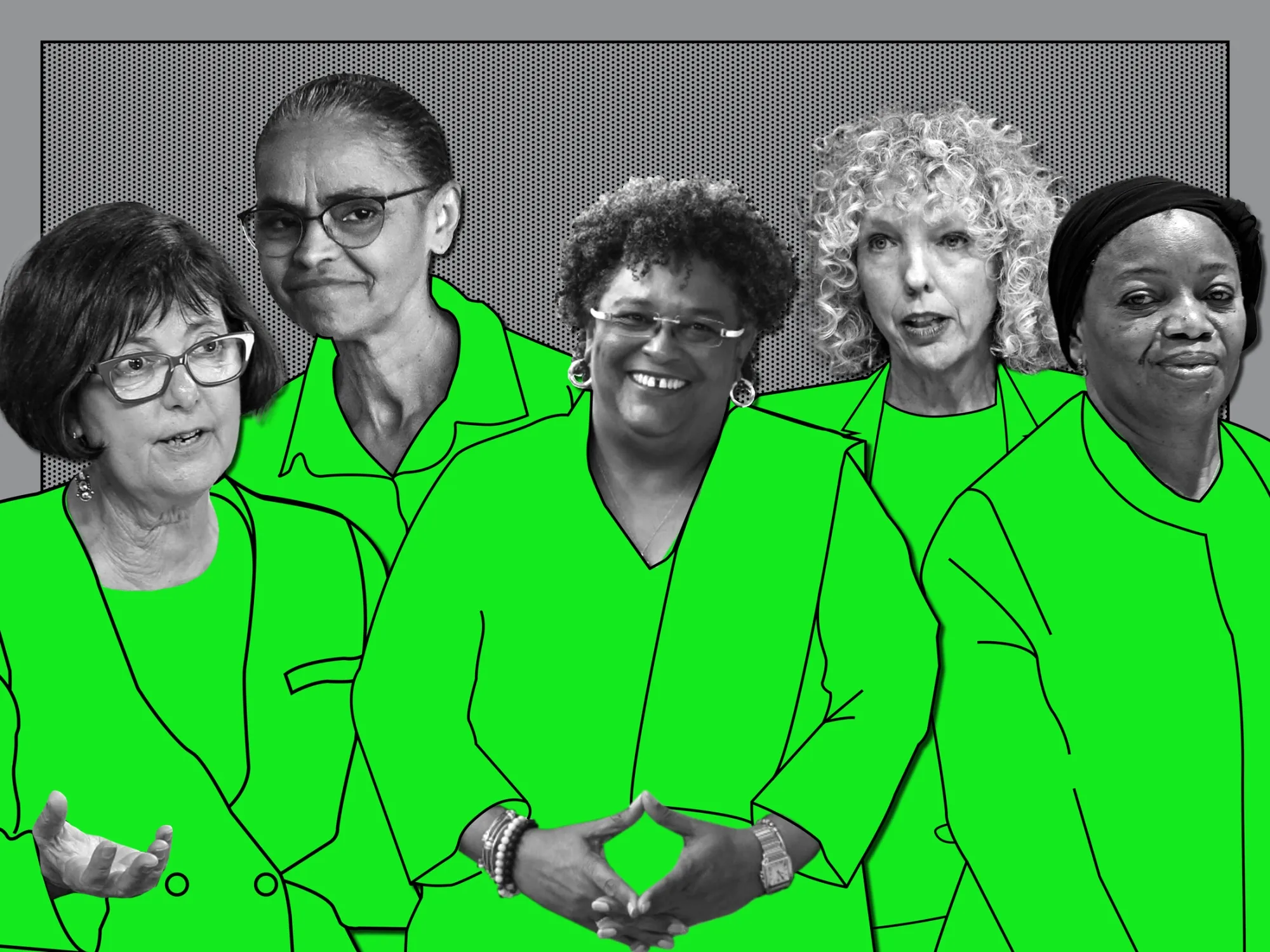 From left: Barbara Creecy, Marina Silva, Mia Mottley, Jennifer Morgan, Eve Bazaiba