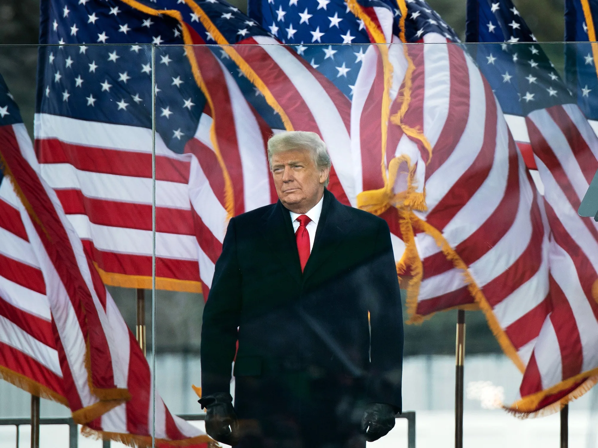 President Donald Trump arrives to speak to supporters from The Ellipse in Washington on January 6, 2021..&nbsp; Afterwards,&nbsp;thousands of&nbsp; supporters stormed the Capitol. (Photo by Brendan Smialowski / AFP) (Photo by BRENDAN SMIALOWSKI/AFP via Getty Images)