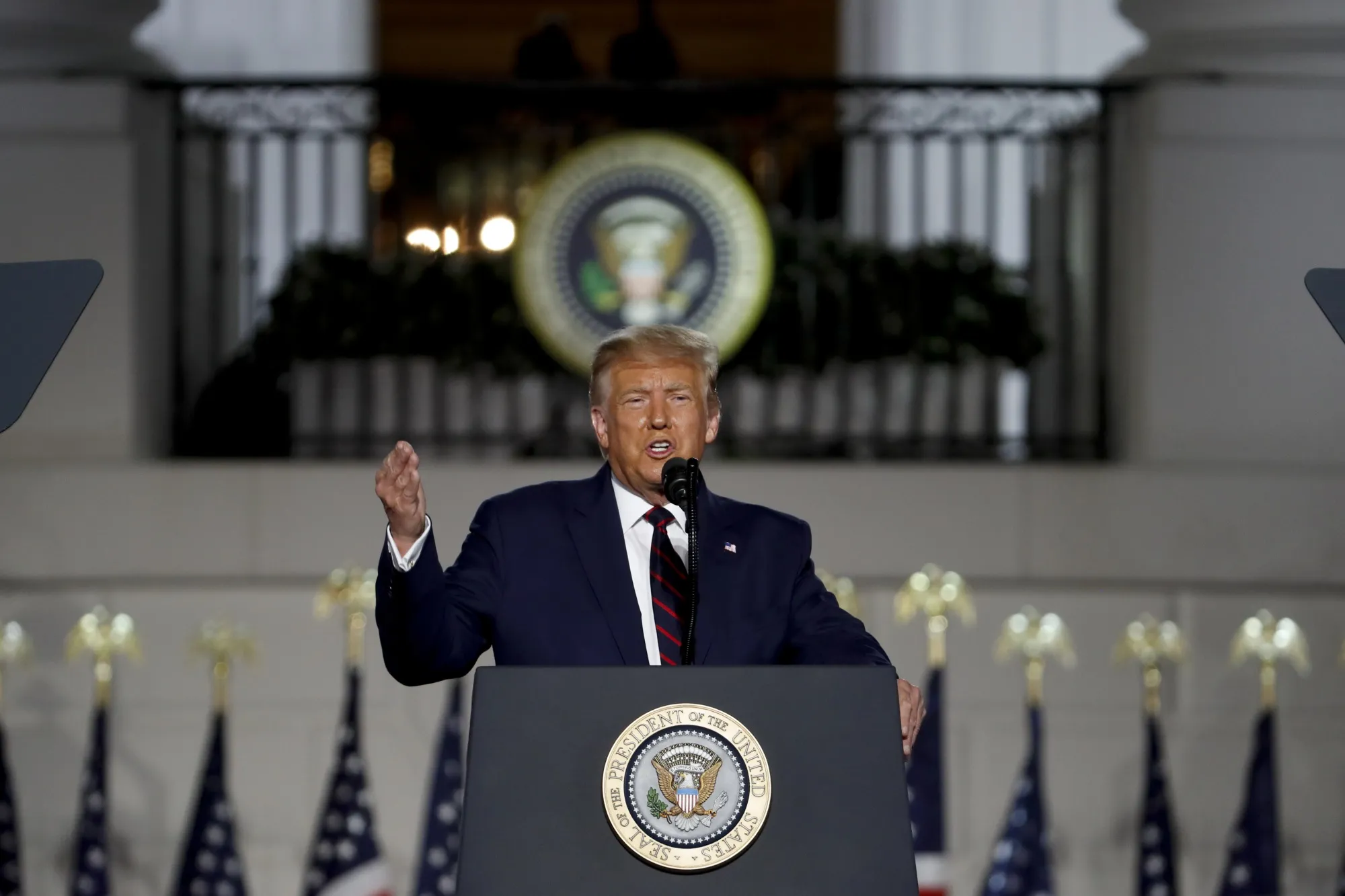 Donald Trump speaks during the Republican National Convention on the South Lawn of the White House in Washington, D.C., U.S., on Aug. 27.