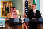 Mike Pompeo, right, with Prince Faisal bin Farhan Al Saud in Washington, DC. on Oct. 14.