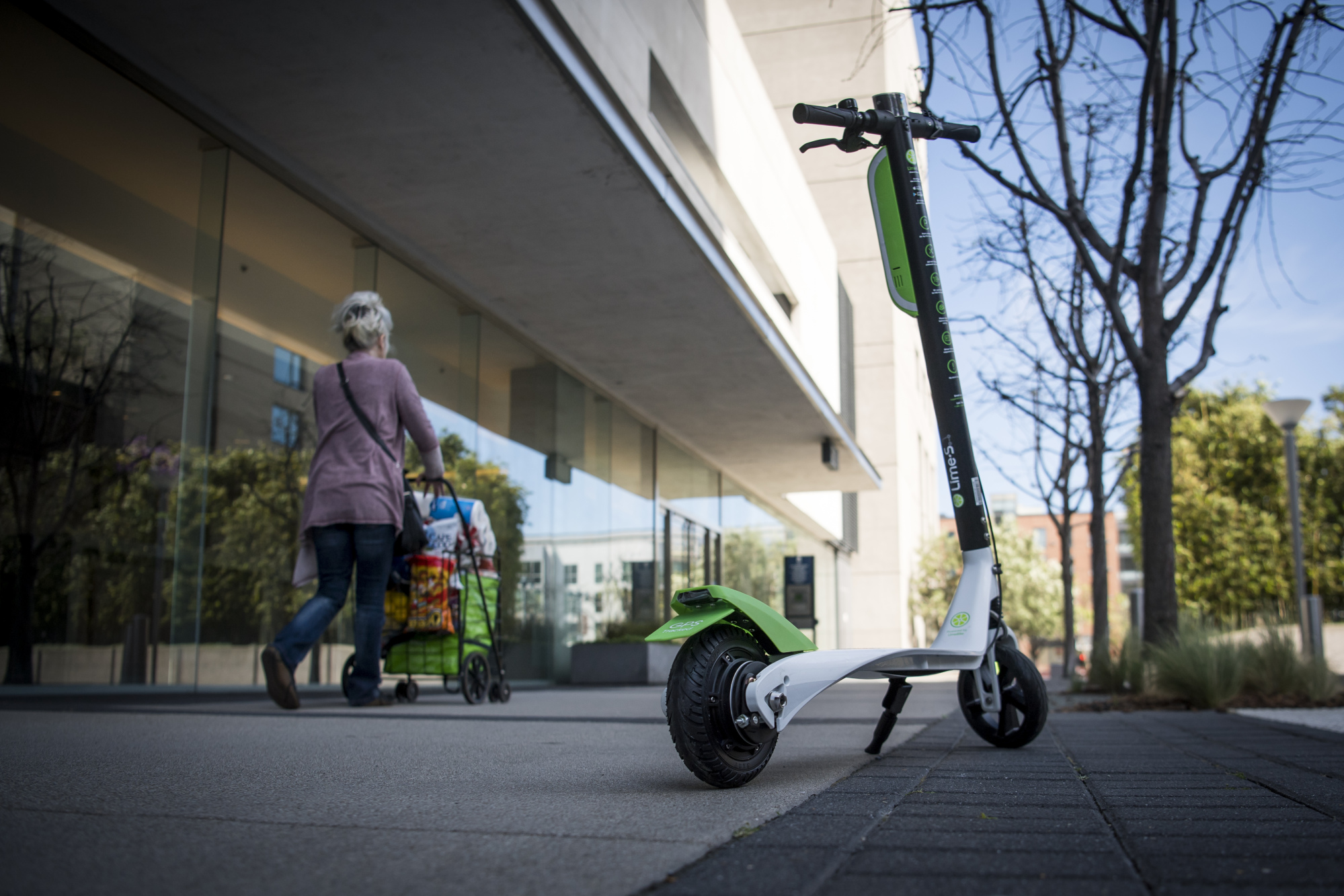 A Lime&nbsp;scooter in San Francisco in 2018.