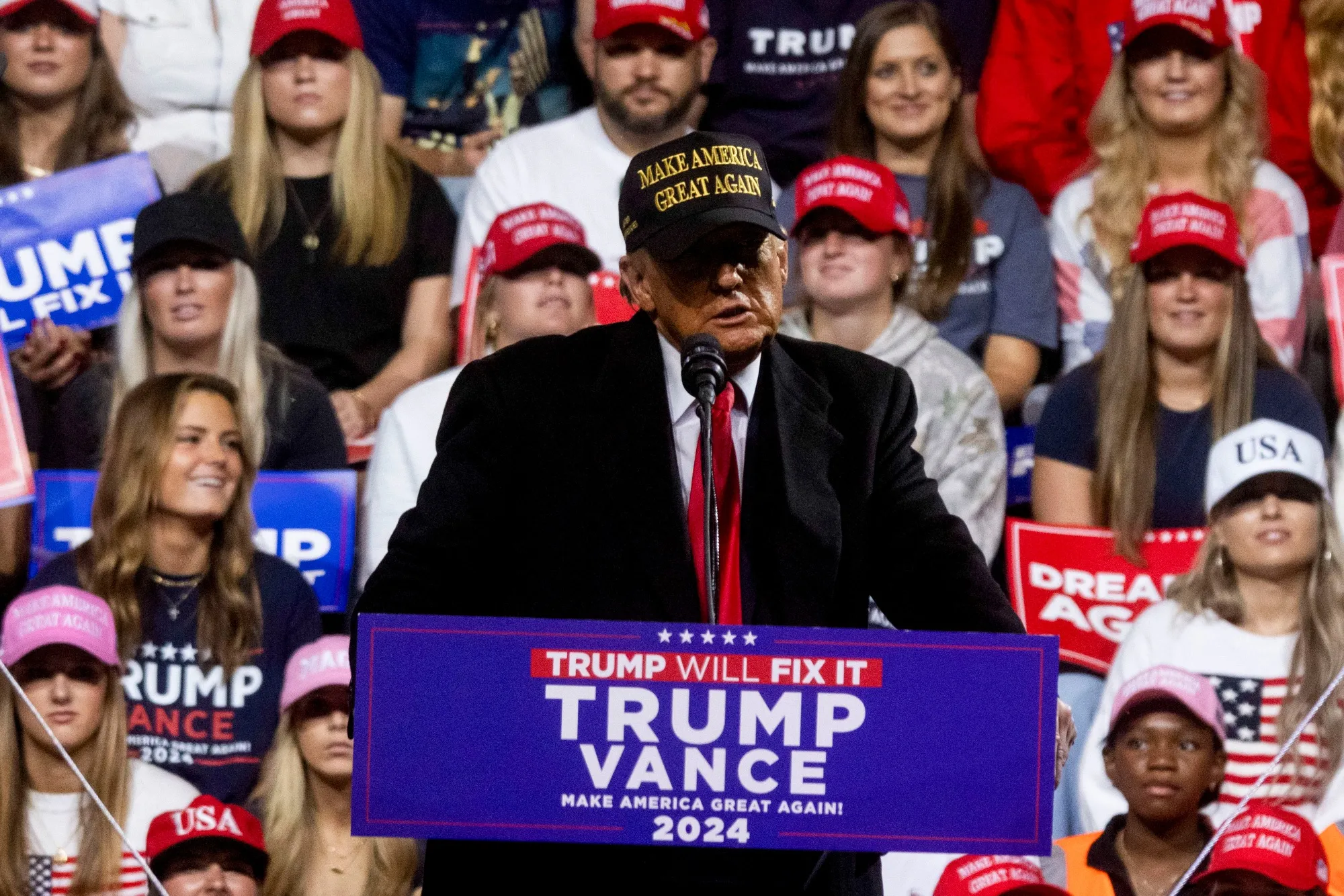 Donald Trump during a campaign event in Macon, Georgia, US, on Nov. 3.