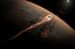Concept art of sending Dragon to Mars.
