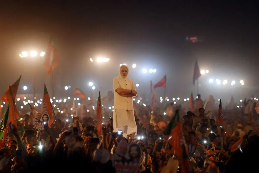 Exit polls show Modi riding high.&nbsp;