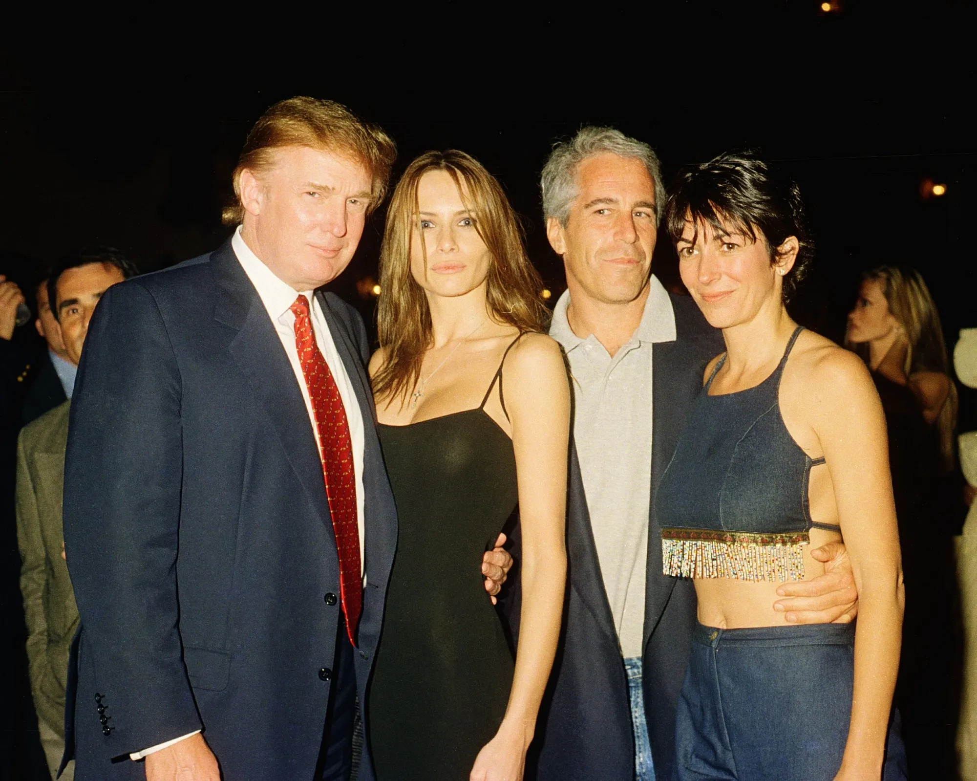 Donald Trump and Jeffrey Epstein at the Mar-a-Lago club in 2000.