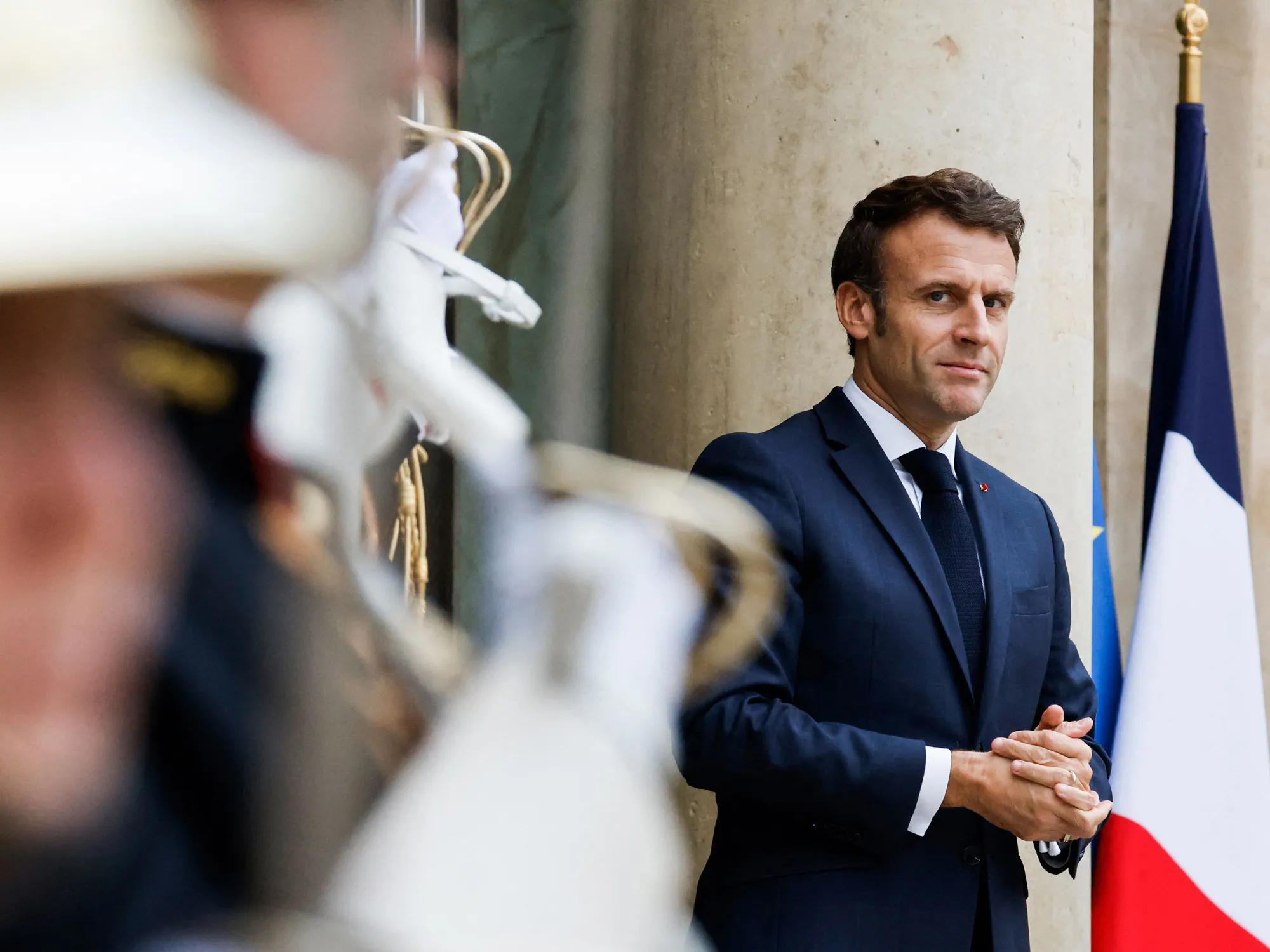 Emmanuel Macron at the Elysee palace in Paris.