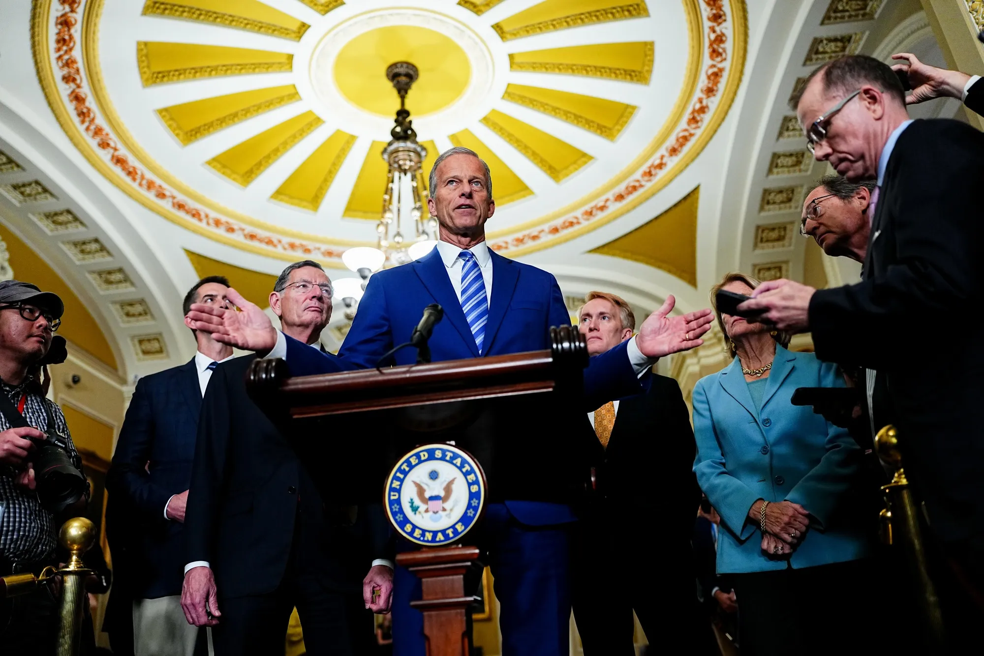 Senate Majority Leader&nbsp;John Thune at the US Capitol this week.&nbsp;