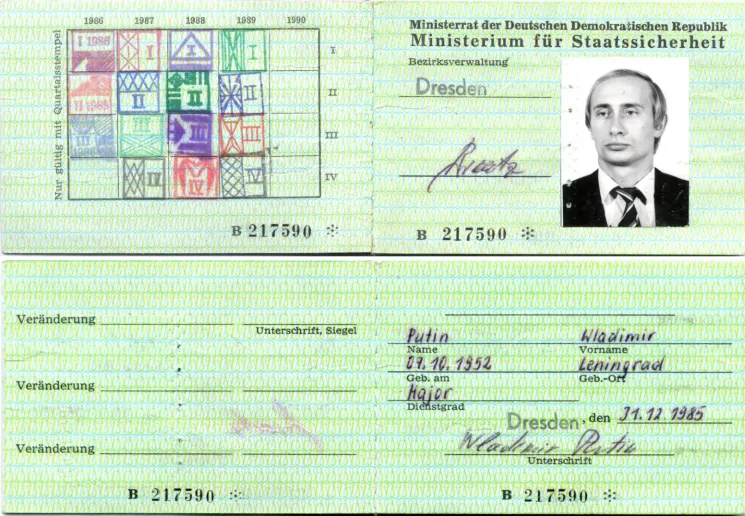 The young KGB agent during his stint in East Germany.