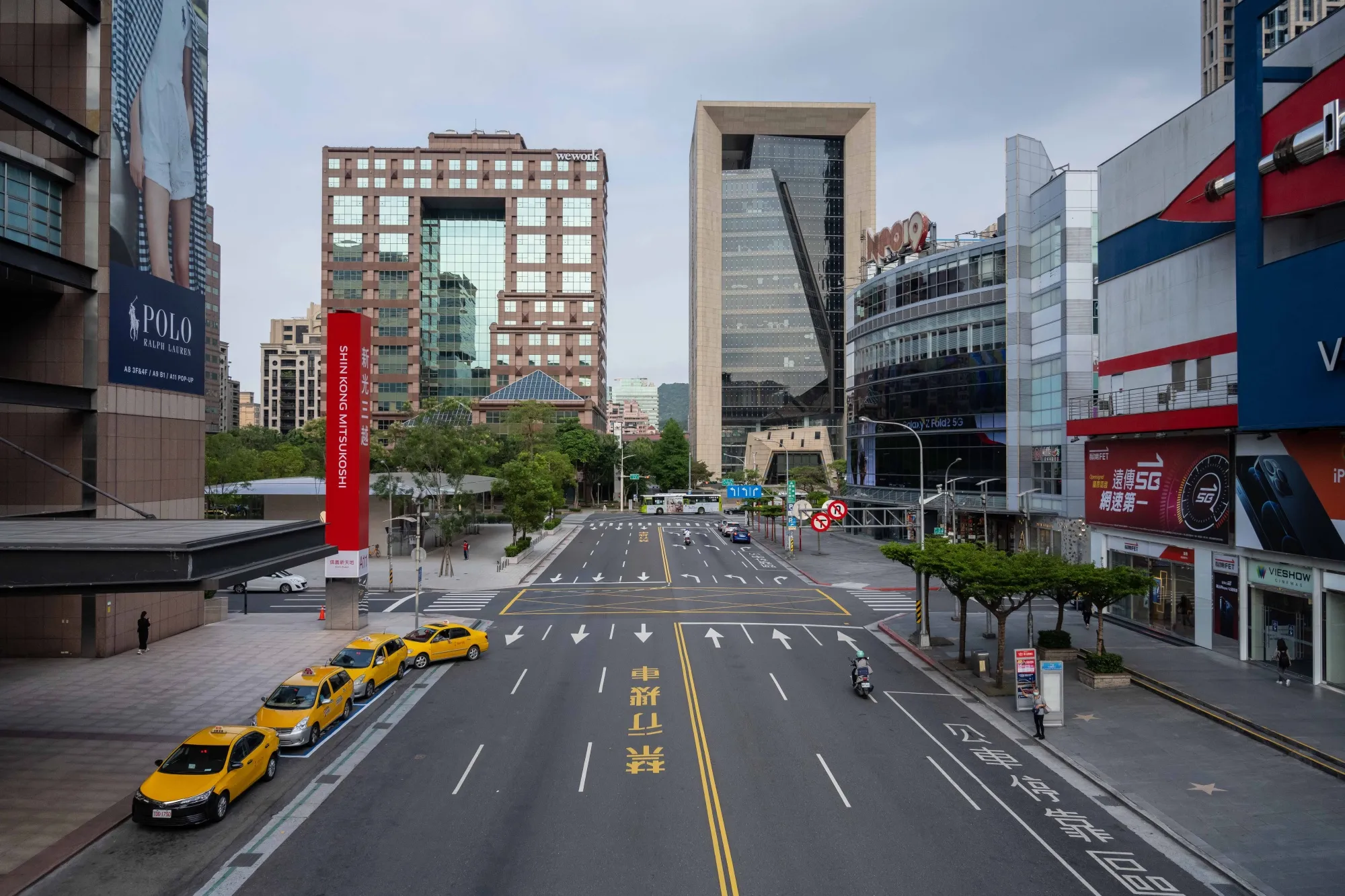 Empty streets during restrictions in Taipei, Taiwan, on&nbsp;May 17.