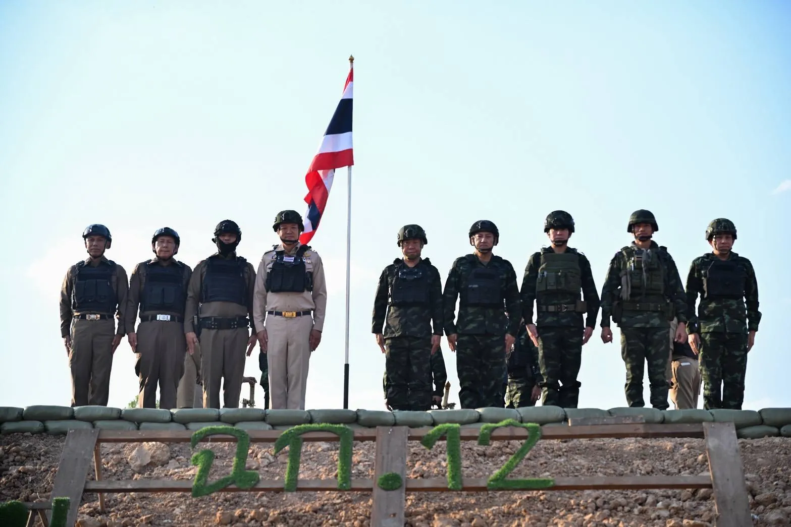 Thai Prime Minister Anutin Charnvirakul in Sa Kaeo province, near the border with Cambodia, on Jan. 26.