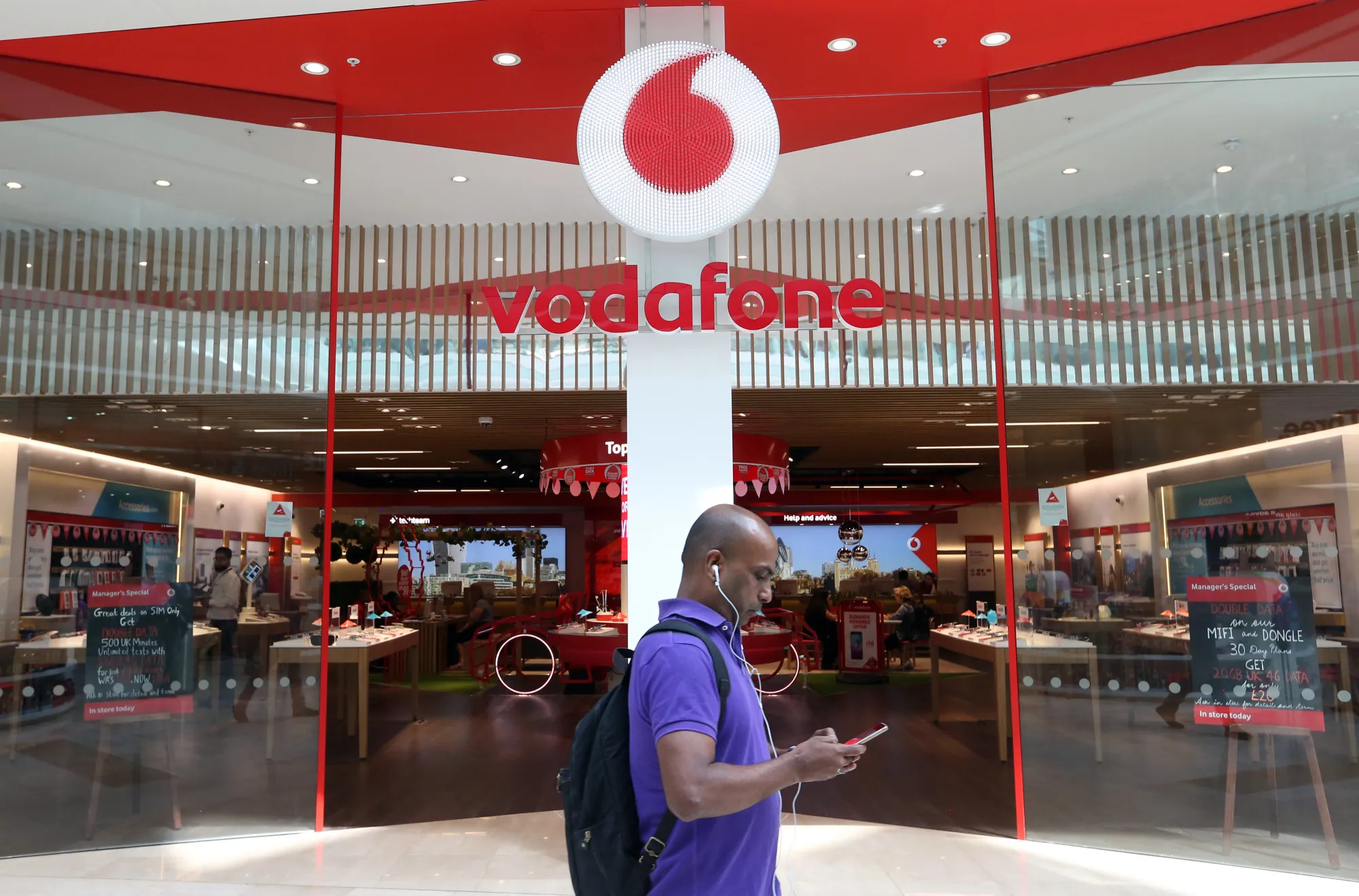 Inside A Vodafone Group Plc Store As Service Revenue Beats Estimates 
