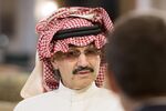 Prince Alwaleed Bin Talal, Saudi billionaire and founder of Kingdom Holding Co., speaks during a Bloomberg Television interview at the MiSK Global Forum event in Riyadh, Saudi Arabia, on Wednesday, Nov. 16, 2016. 