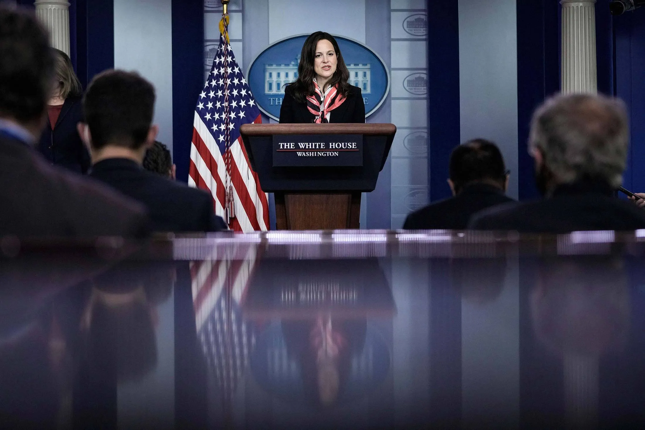 Neuberger at a White House press briefing on the Colonial Pipeline cyberattack in May.