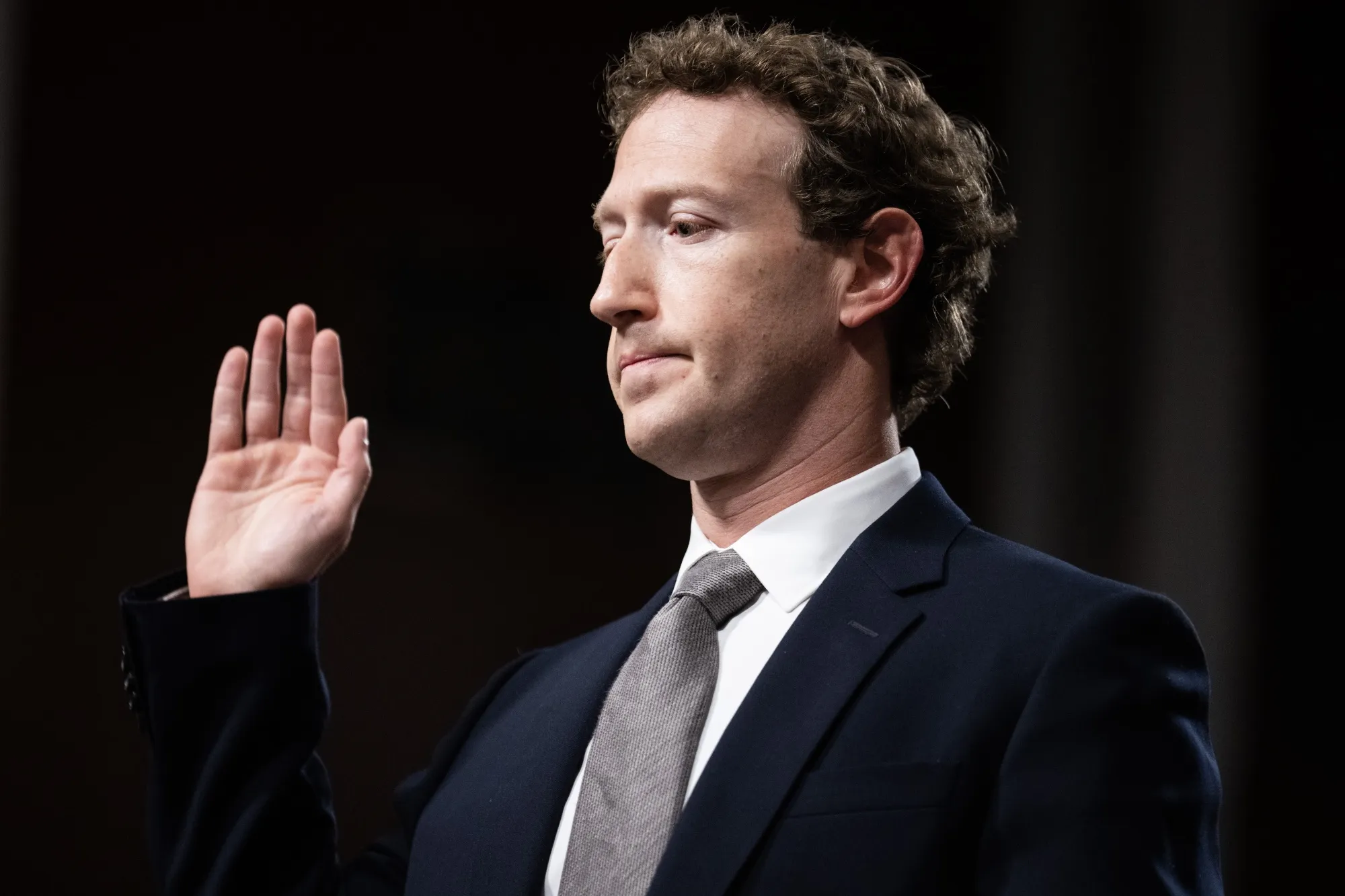 Mark Zuckerberg is sworn in to the Senate Judiciary Committee hearing titled "Big Tech and the Online Child Sexual Exploitation Crisis," last week.
