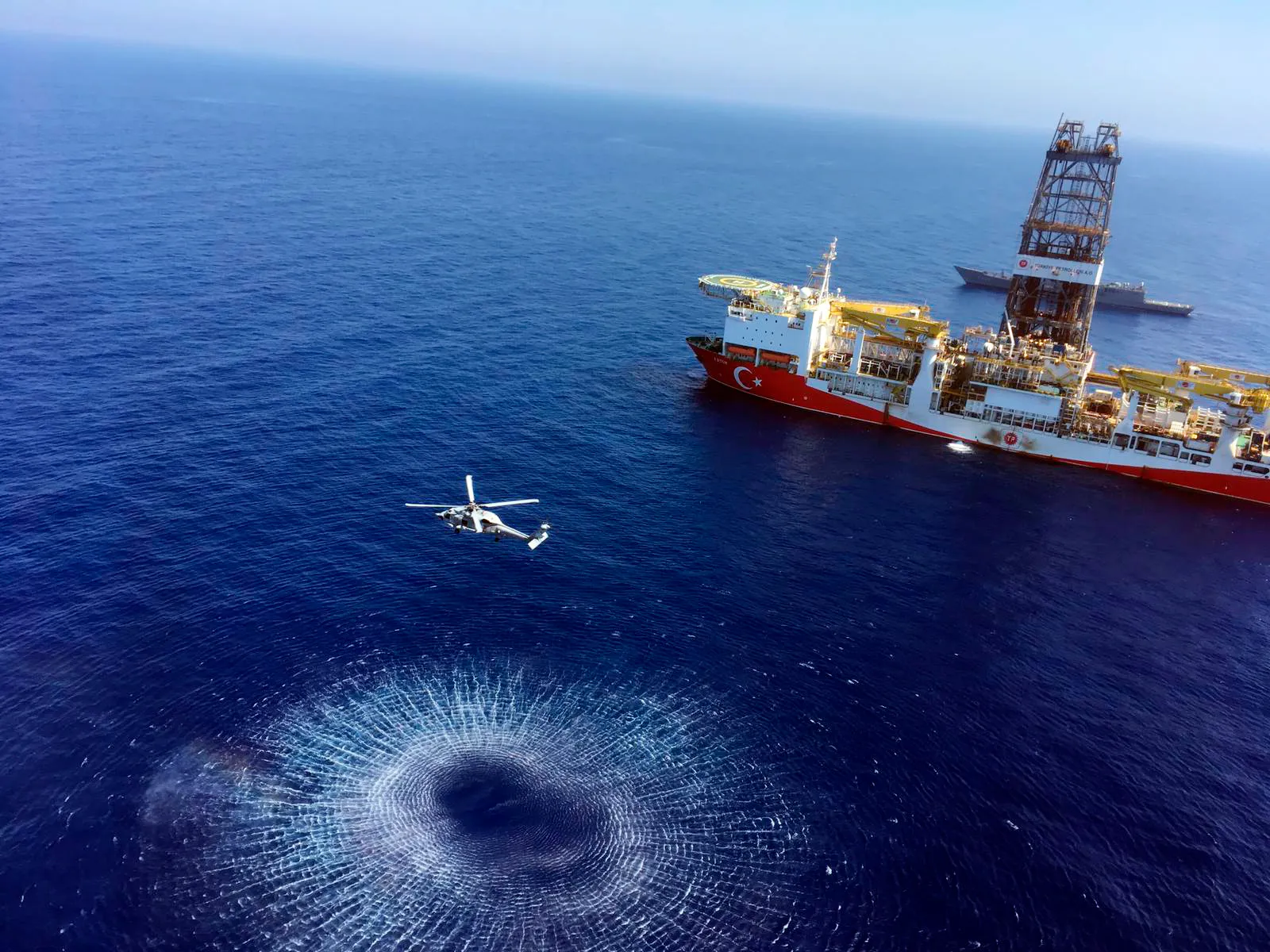 Turkish drilling ship ’Fatih’ near Cyprus on July 9.