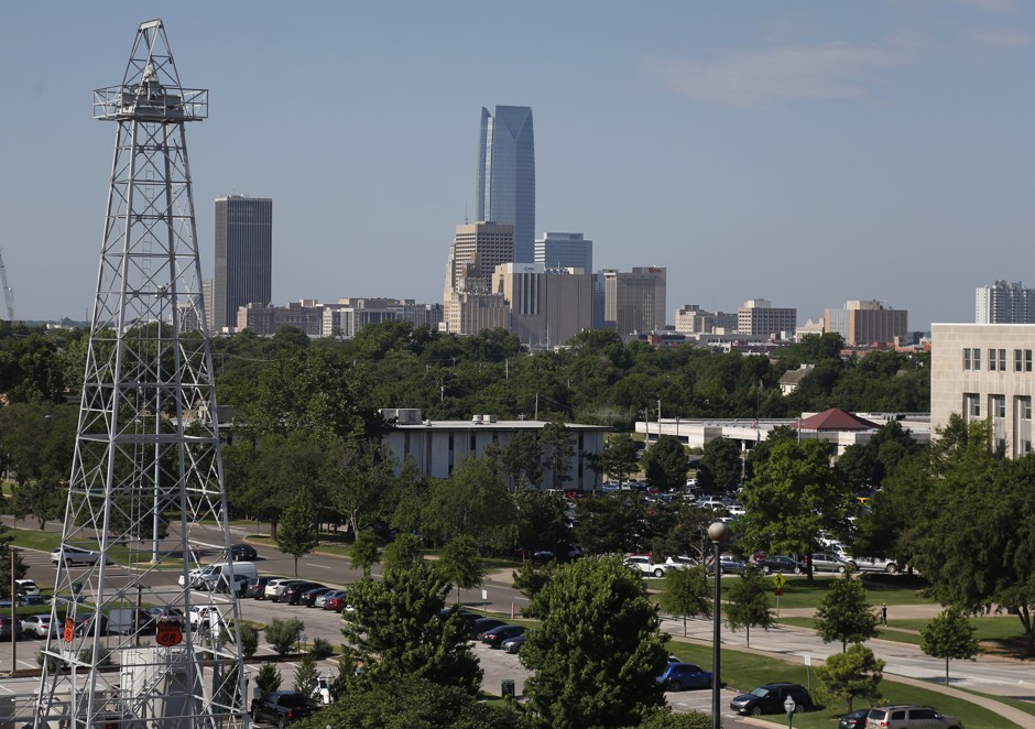 The view of downtown Oklahoma City from the state Capitol, in 2015.