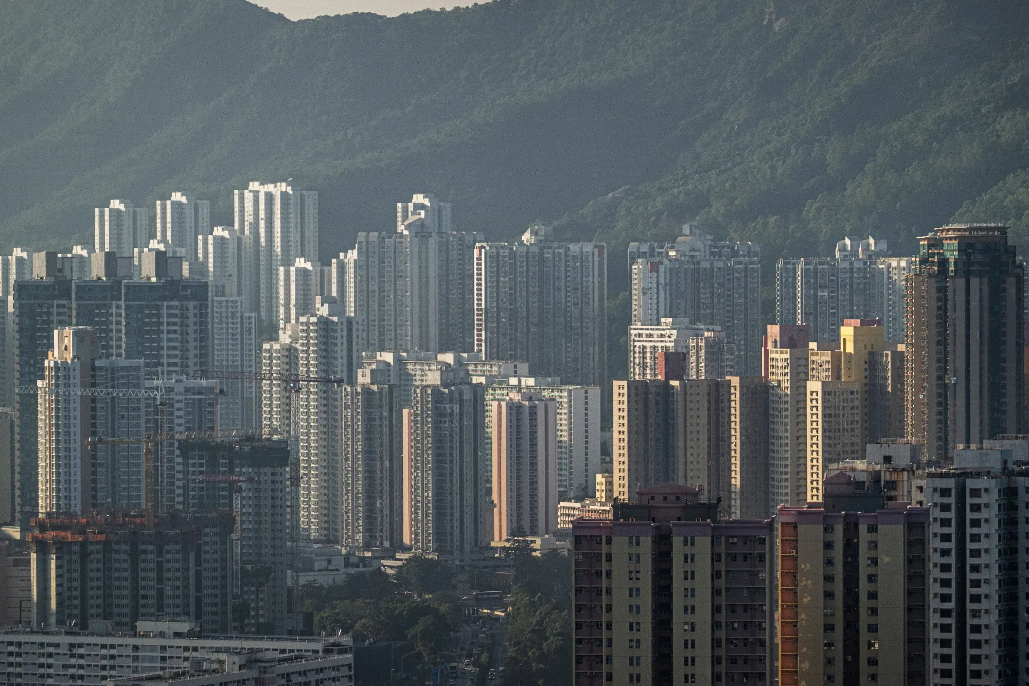 Residential buildings in Kowloon, Hong Kong.