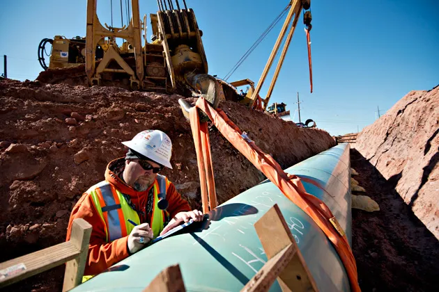 Construction of the Gulf Coast Project in Prague, Oklahoma, part of the Keystone XL Pipeline Project