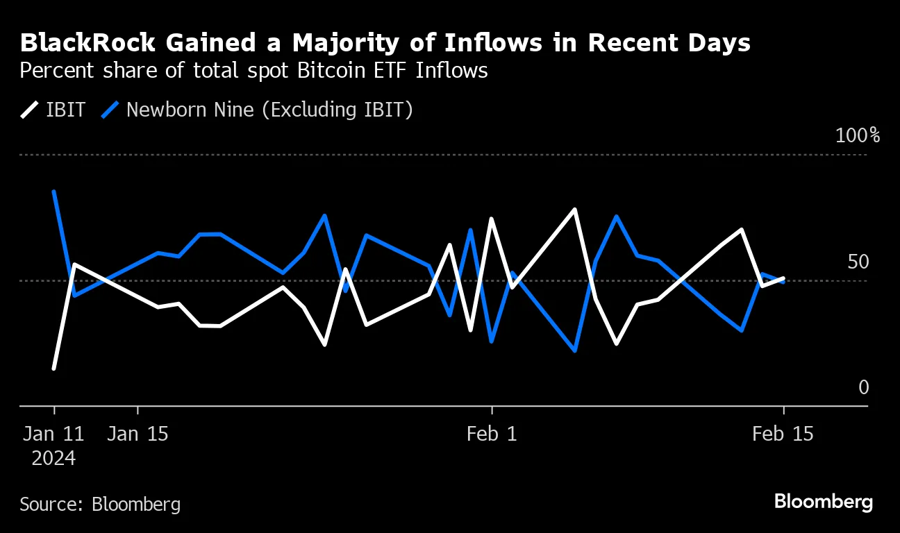 BlackRock iShares Bitcoin ETF (IBIT) Inflows Pull Away From Newborn Nine -  Bloomberg