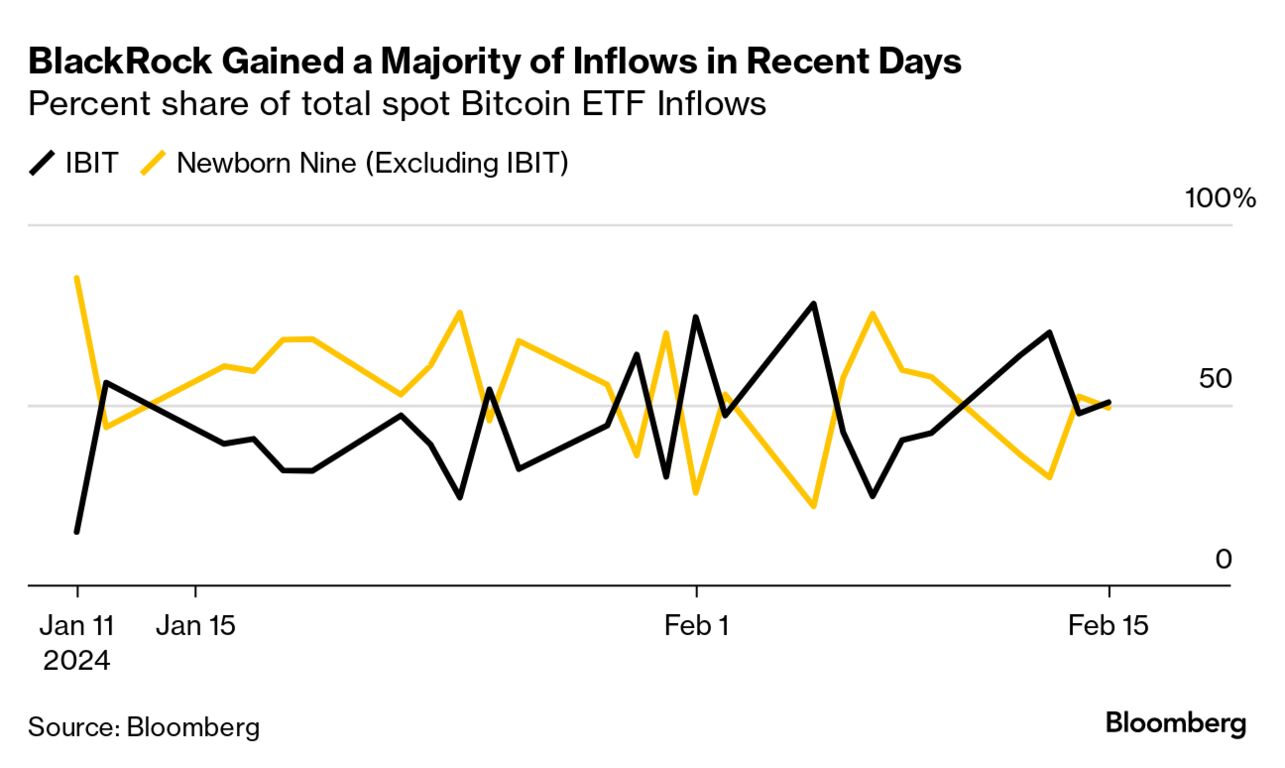 BlackRock iShares Bitcoin ETF (IBIT) Inflows Pull Away From Newborn Nine -  Bloomberg