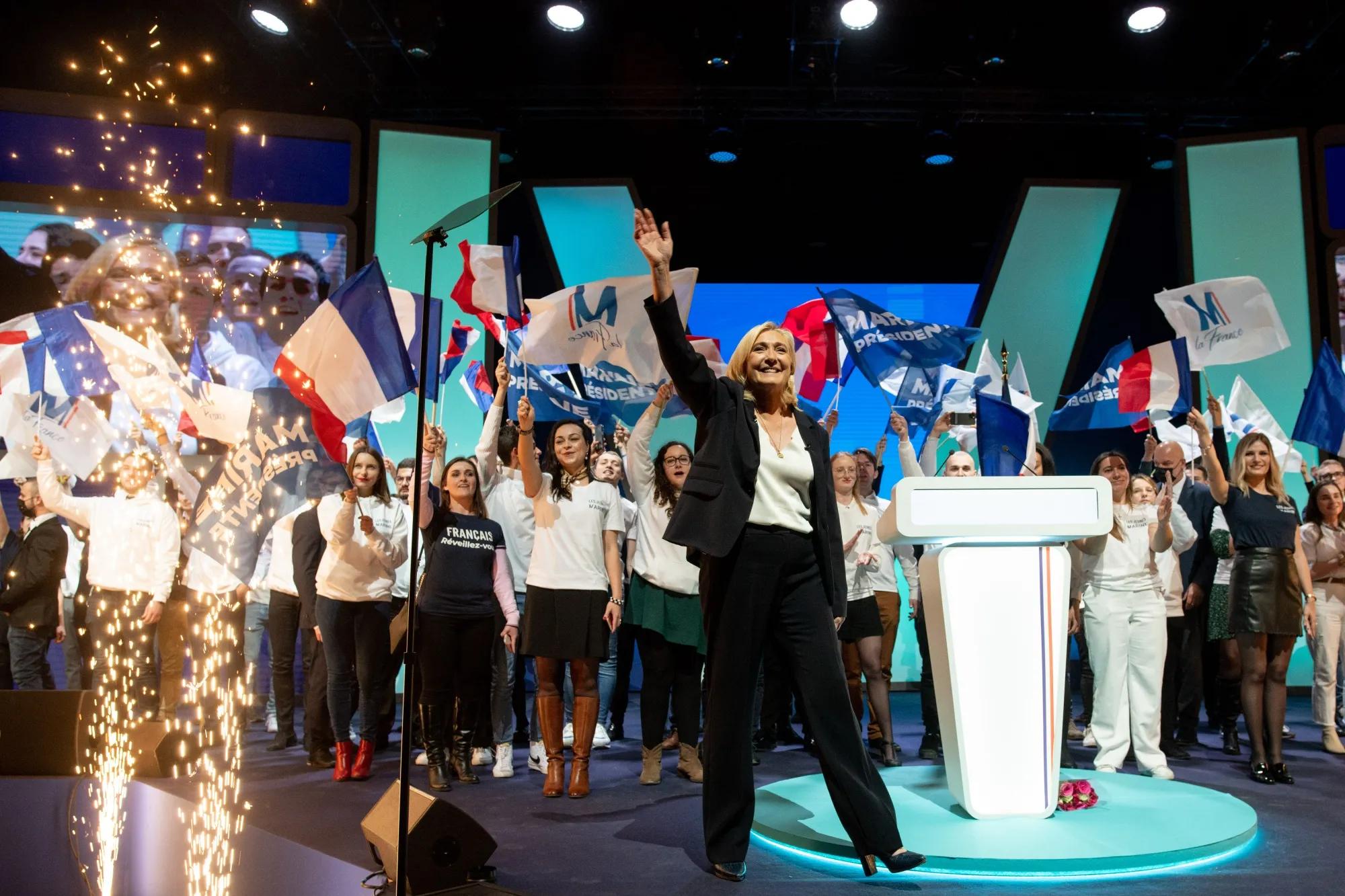 Marine Le Pen during a campaign event in Reims, France, on&nbsp;Feb. 5.