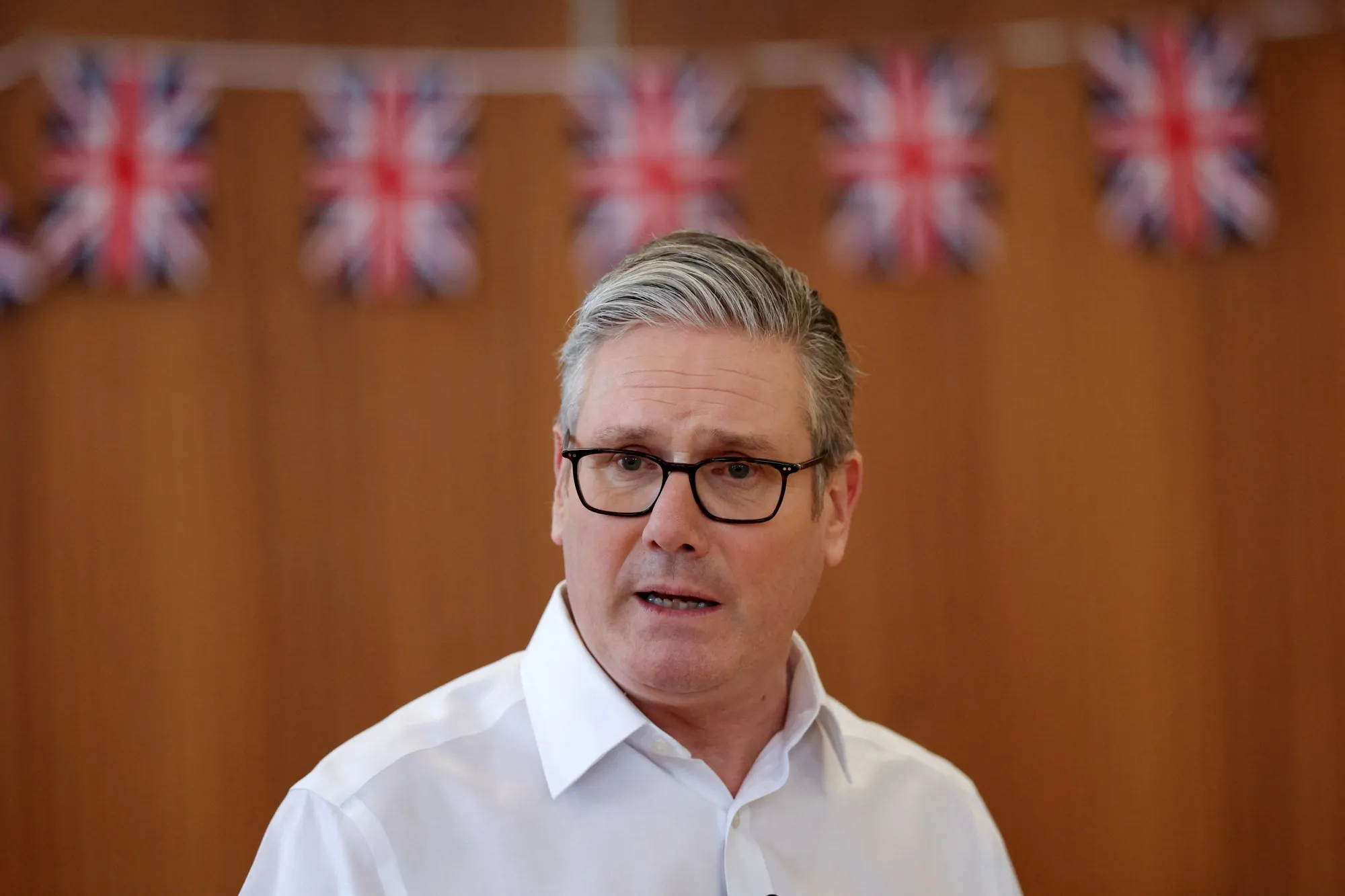 Keir Starmer at a community center&nbsp;in Hertfordshire, on Feb. 10.&nbsp;