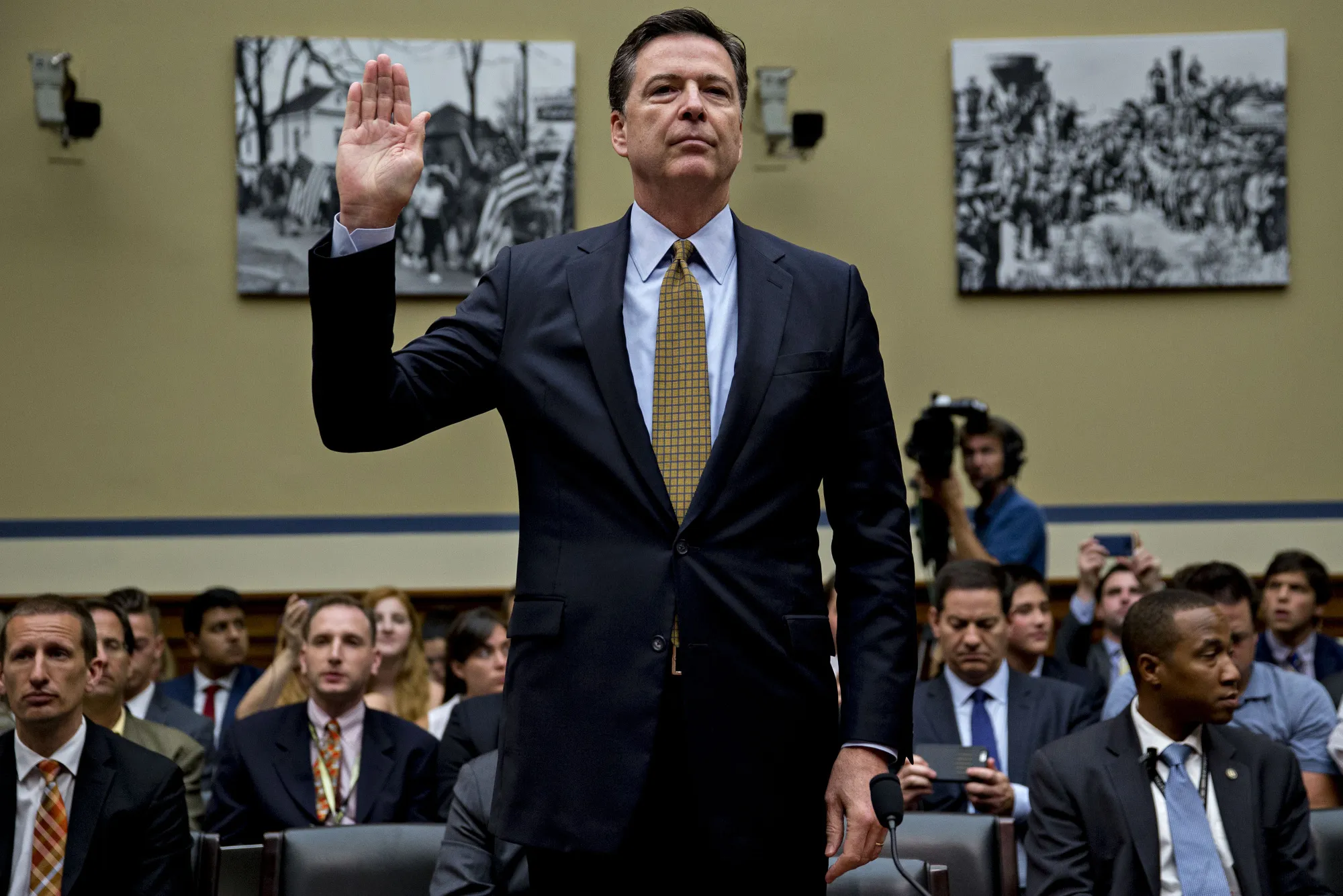 James Comey, former director of the Federal Bureau of Investigation, testified before&nbsp;a House Oversight and Government Reform Committee hearing in Washington, D.C., on Thursday, July 7, 2016.